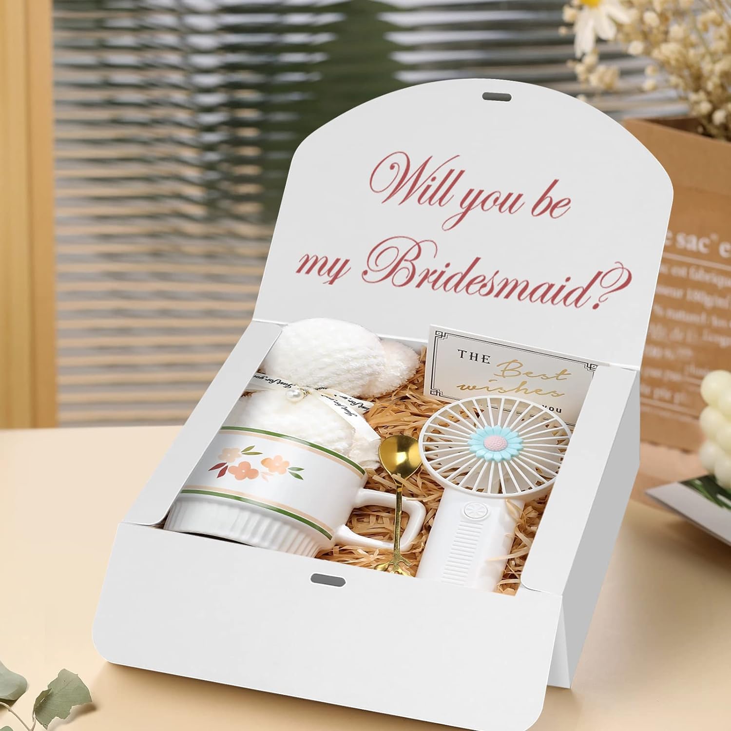 Boxes with Lids,. Kraft Paper Box, White with Ribbon,