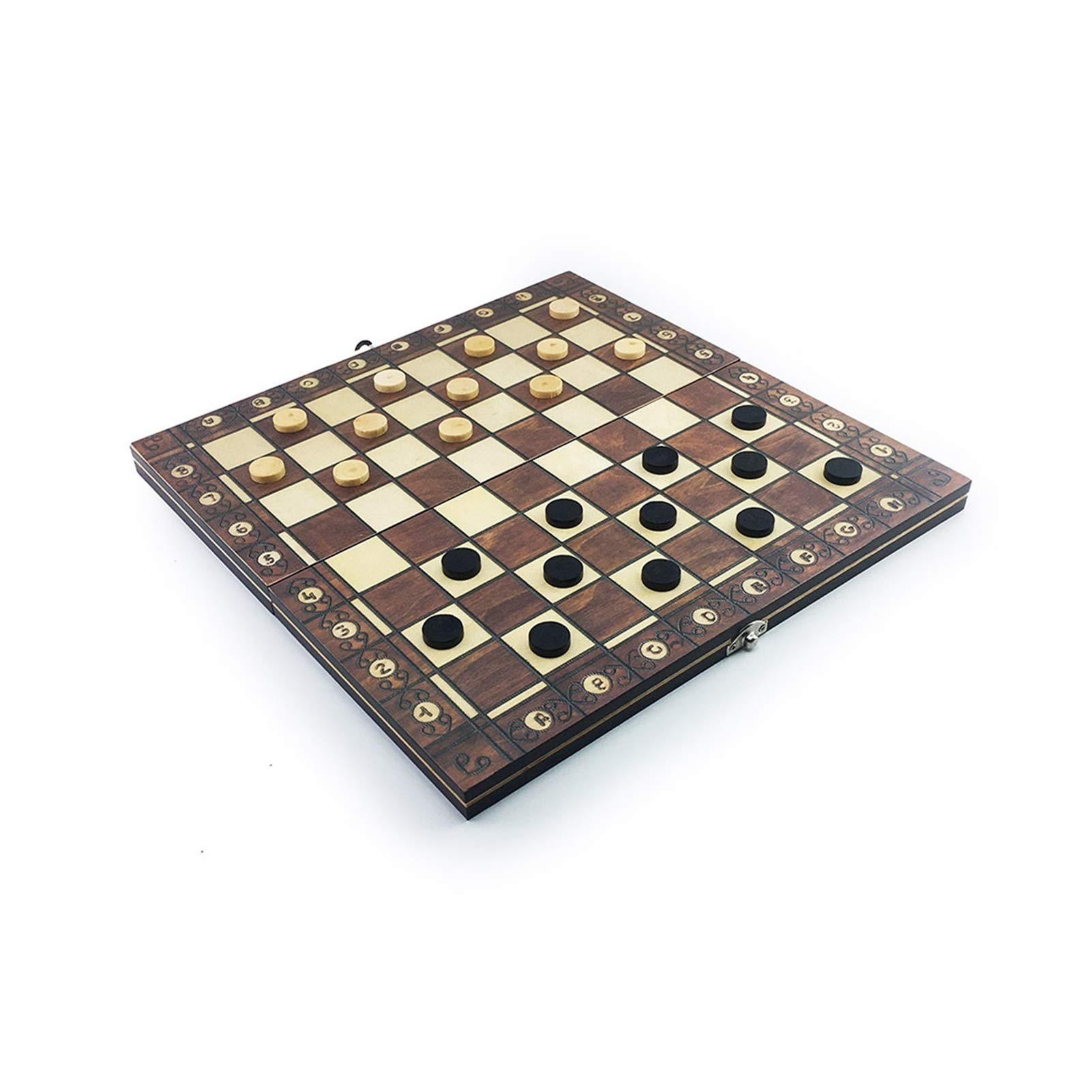 Scacchi Backgammon Dama 3 in 1 Gioco degli Scacchi Scacchi da Viaggio Set di Scacchi Pezzi degli Scacchi Scacchiera Pezzi degli Scacchi internazionali/34 * 34 cm