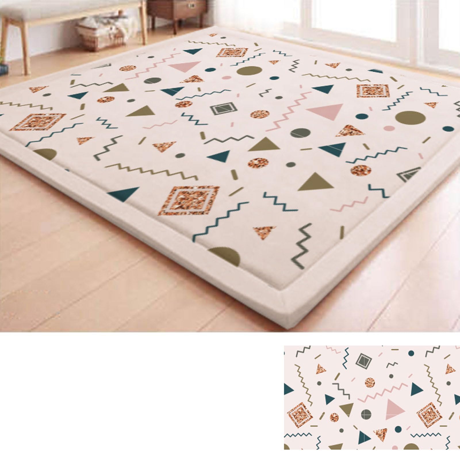 TYYUETY Tatami Mat - Living Room & Bedroom Padded Memory Foam Rug for Kids & Nursery