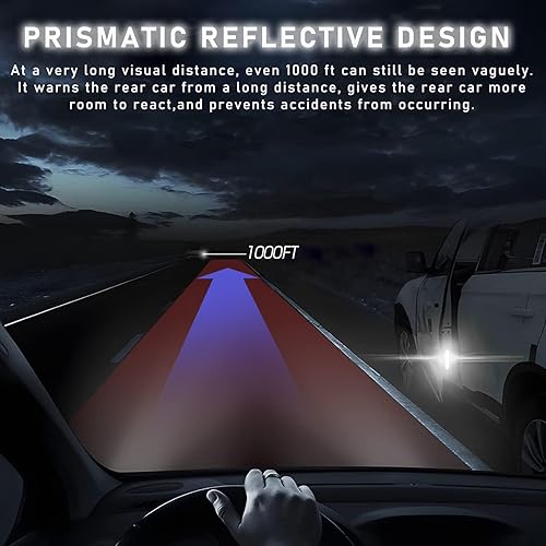 Miniatura 4 de Ziciner 4 piezas de pegatinas reflectantes para puertas de coche, advertencia de seguridad de visibilidad nocturna, tiras protectoras anticolisión,