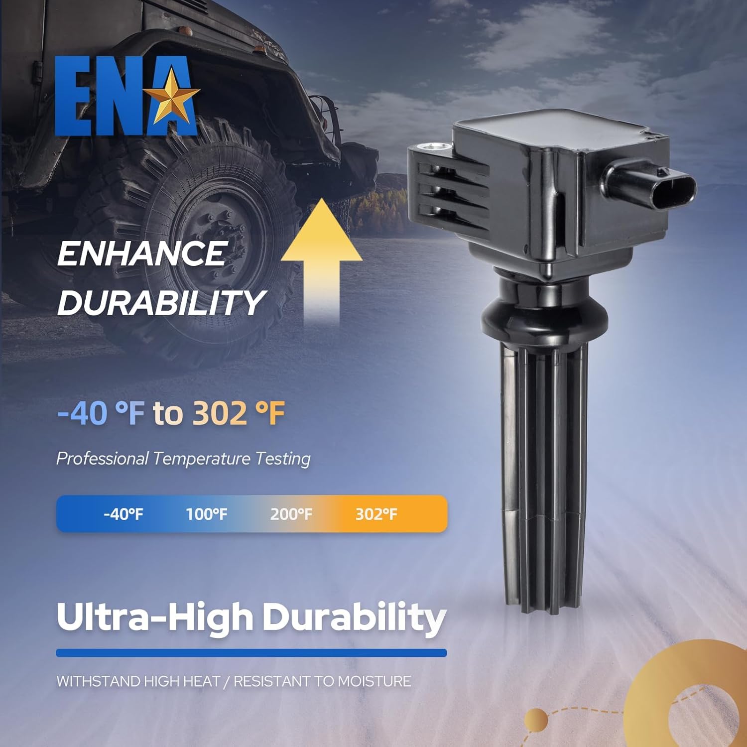 ENA Ignition Coil Packs 2.0L L4 Compatible with Ford Lincoln Focus Escape Fusion Edge MKC MKZ 2.0 2012 2013 2014 2015 2016 2017 2018 2019 Coils for C1816 UF670 DG546 CM5Z12029A 6736203 Set of 4