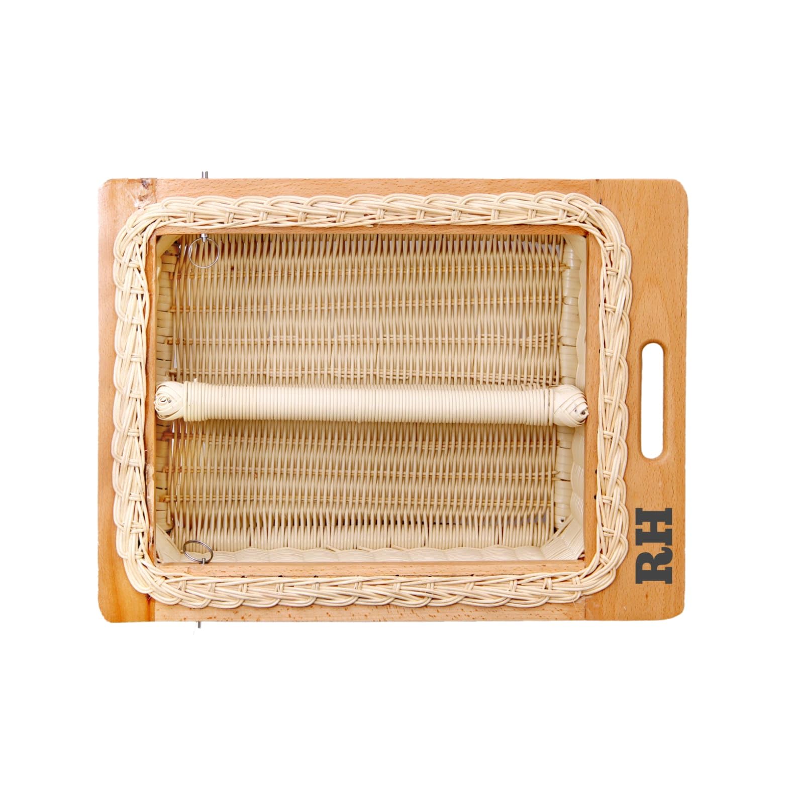 Wooden and Plastic Combo Wicker Basket with partition for Modular Kitchen for Storing Vegetable and Fruits INCHES (INCLUDING CHANNEL)) (16 W X 20 L X 4 H (INCHES INCLUDING CHANNEL))