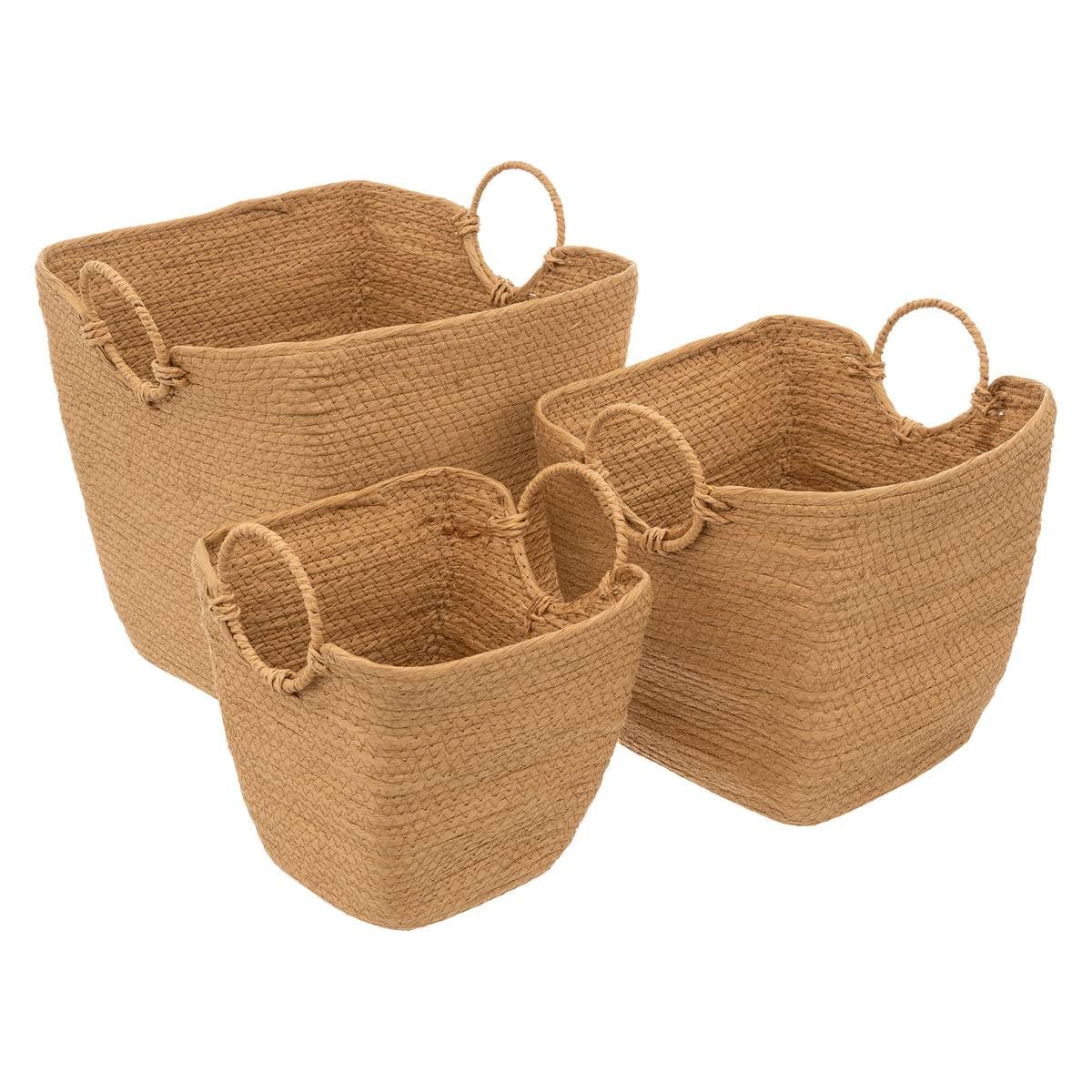 Set de 3 Paniers de Rangement naturels - Five