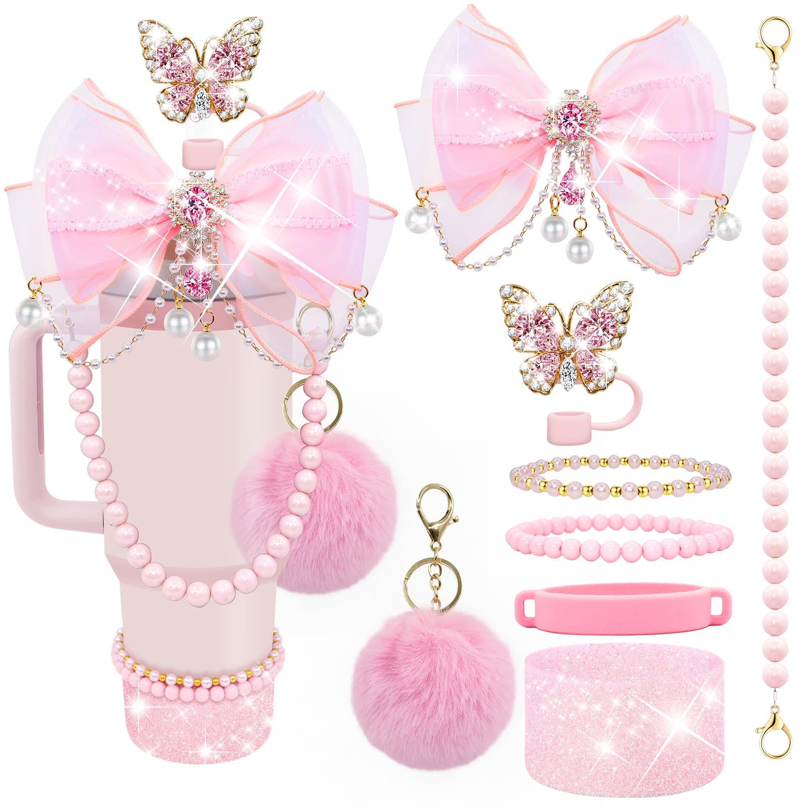 Locker.Ink | Get Ready for the Holidays with These 28 Stanley Cup Apparel Picks LBU Bling Stanley Cup Accessories (Pink)