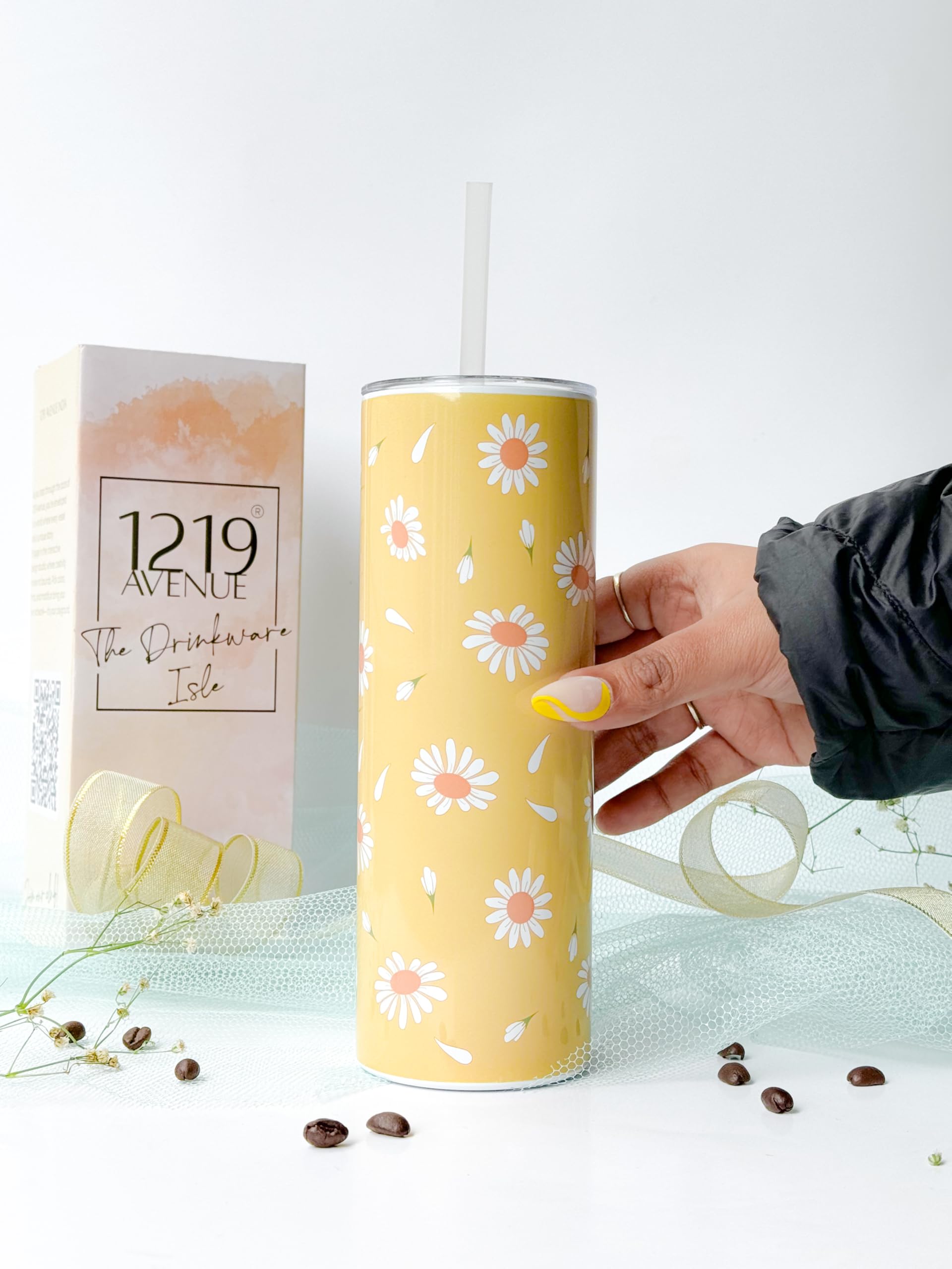 1219 AVENUE Colossal Tumbler 750ML with Silicon Straw | Double-Walled Insulation up to 6 Hours | Perfect for Gifting Occasions | Permanent Prints (Meadows of Daisies) (B0DBLHZKK7) Amazon Price History, Amazon Price Tracker