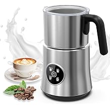 Milk Frother and Steamer, 4-in-1 Automatic Hot and Cold Foam Maker with 900ml Detachable Stainless Steel Jug, Electric Frother for Latte, Cappuccino, Macchiato, Hot Chocolate
