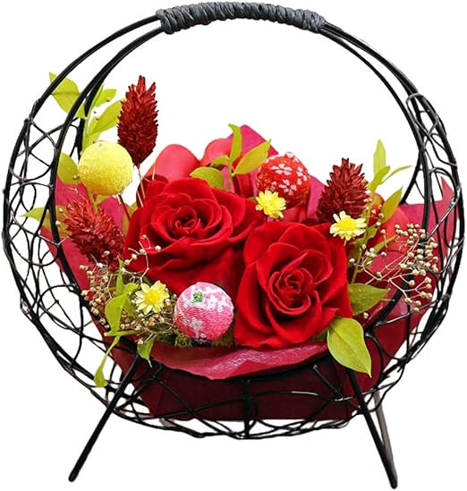 Amazon サウンドアレンジ 花つづり くれない色 母の日 プリザーブドフラワー プレゼント 花 ギフト プリザーブドフラワー オンライン通販