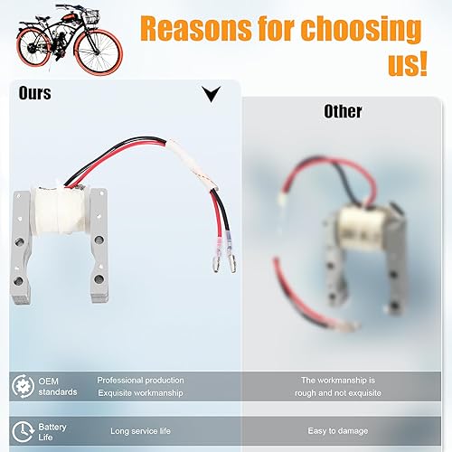 Miniatura 5 de Bobina Magneto de 2 hilos de alto rendimiento para 49cc 50cc 60cc 66cc 80cc 2 tiempos motores motorizados bicicleta motor ATV Quad Scooter