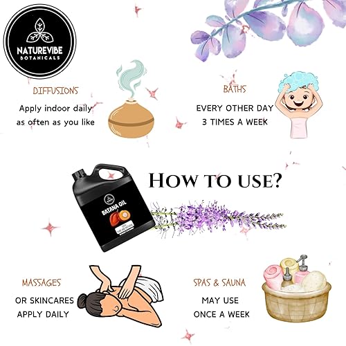 Miniatura 7 de Naturevibe Botanicals - Aceite de batana, 100% puro y natural, ideal para el cuidado de la piel y el cuidado del cabello, 32 onzas