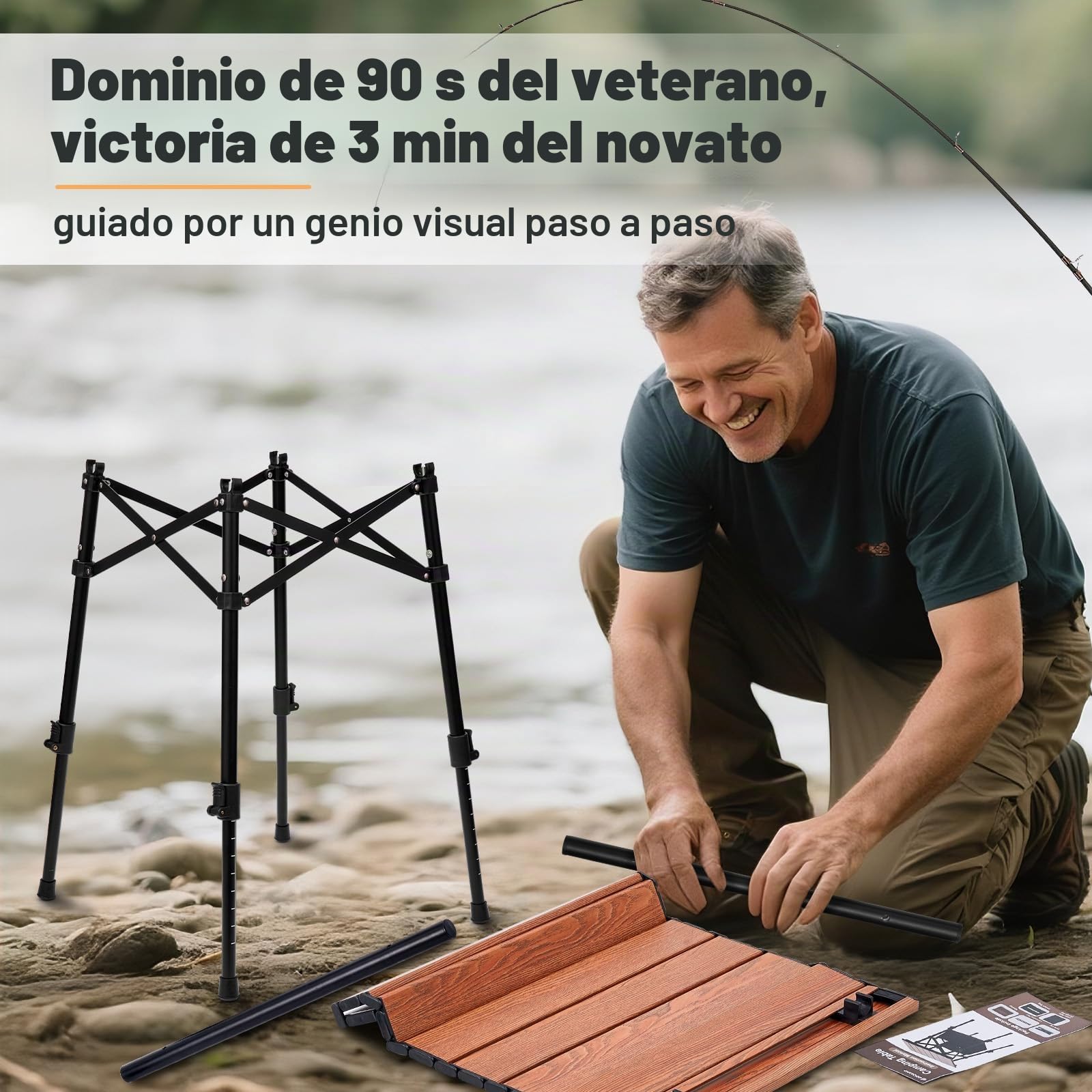 Odoland Mesa de Camping Plegable con Bolsa de Almacenamiento Resistente, Altura Ajustable, Portátil, Ligera, Mesa de Playa para Picnic al Aire Libre, Senderismo, Viajes
