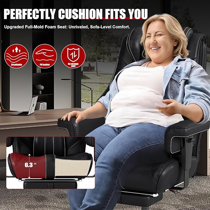 Silla Ejecutiva Ergonómica con Reposapiés y Respaldo Reclina miniatura 6