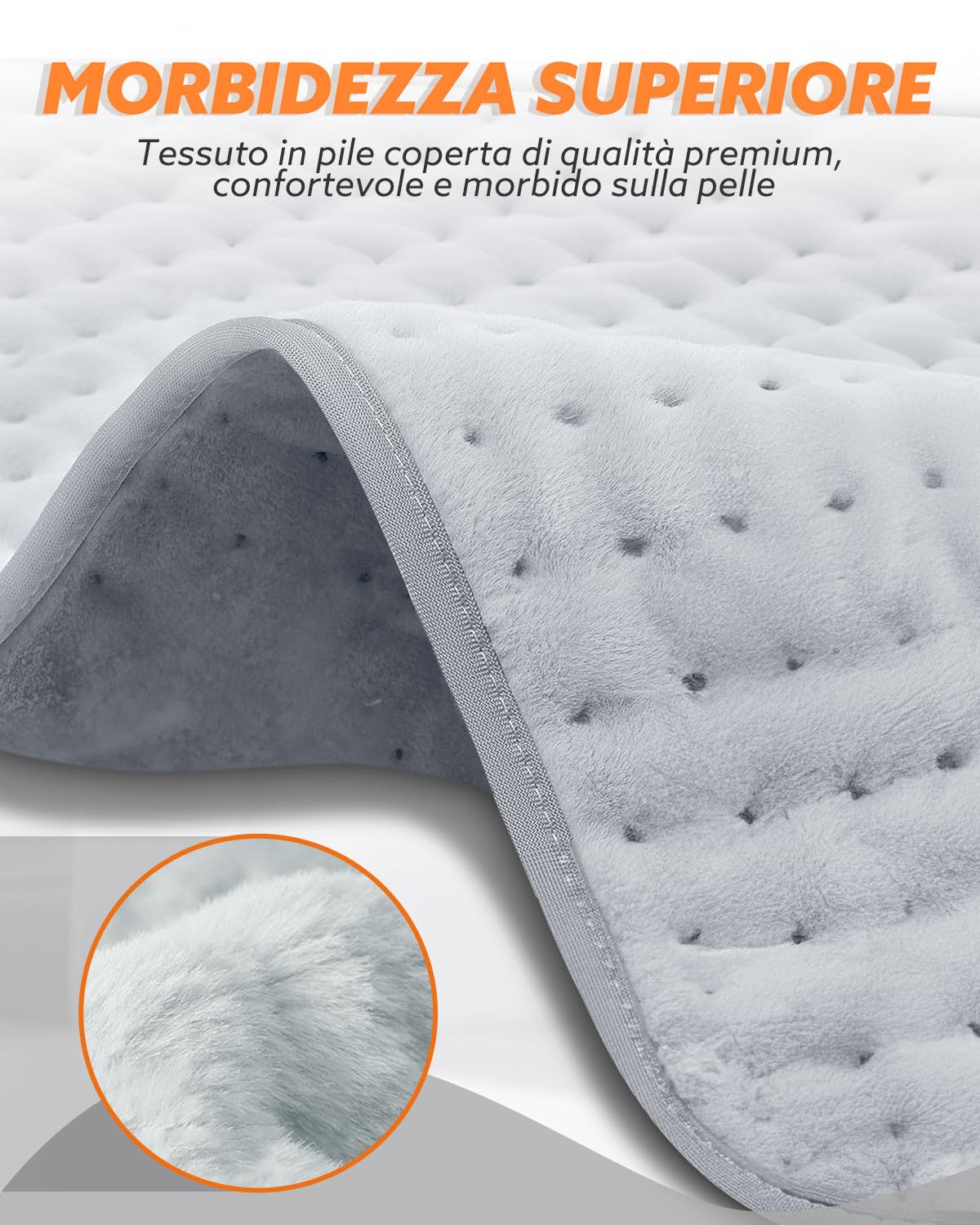Maxesla Termoforo Elettrico con 6 Livelli di Temperatura,4 Impostazioni del Timer Cuscino Riscaldante,Termoforo Lavabile 30x60cm con Riscaldamento Rapido,Allevia il Dolore Corporeo per Schiena