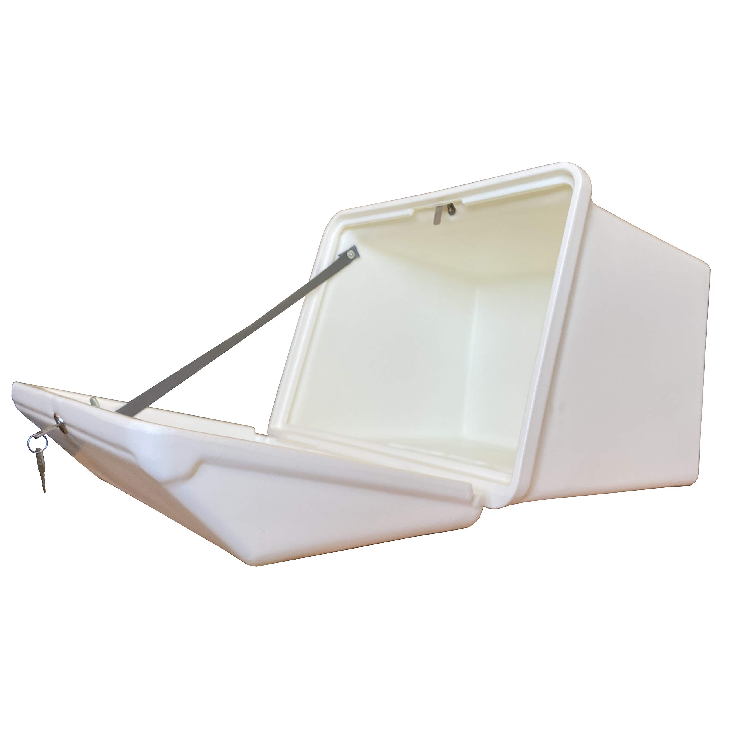 Cajón Portaequipajes Moto Ciclomotor Quad con Cerradura Fácil Montaje, 50x50x42 cm, Cofre Gran Capacidad Apto para Alimentos, Reflectantes Homologados, 75 Litros, Caja Moto (COLOR BLANCO)