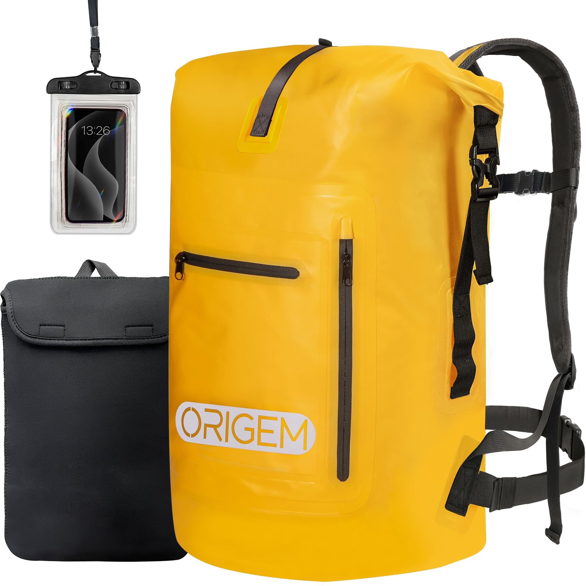 Origem Zaino Impermeabile, 35L/55L/85L Borsa Impermeabile Mare, Roll-Top Sacca Impermeabile, Dry Bag Backpack Waterproof con Custodia per Laptop per kayak Nautica Pesca Nuoto e Campeggio