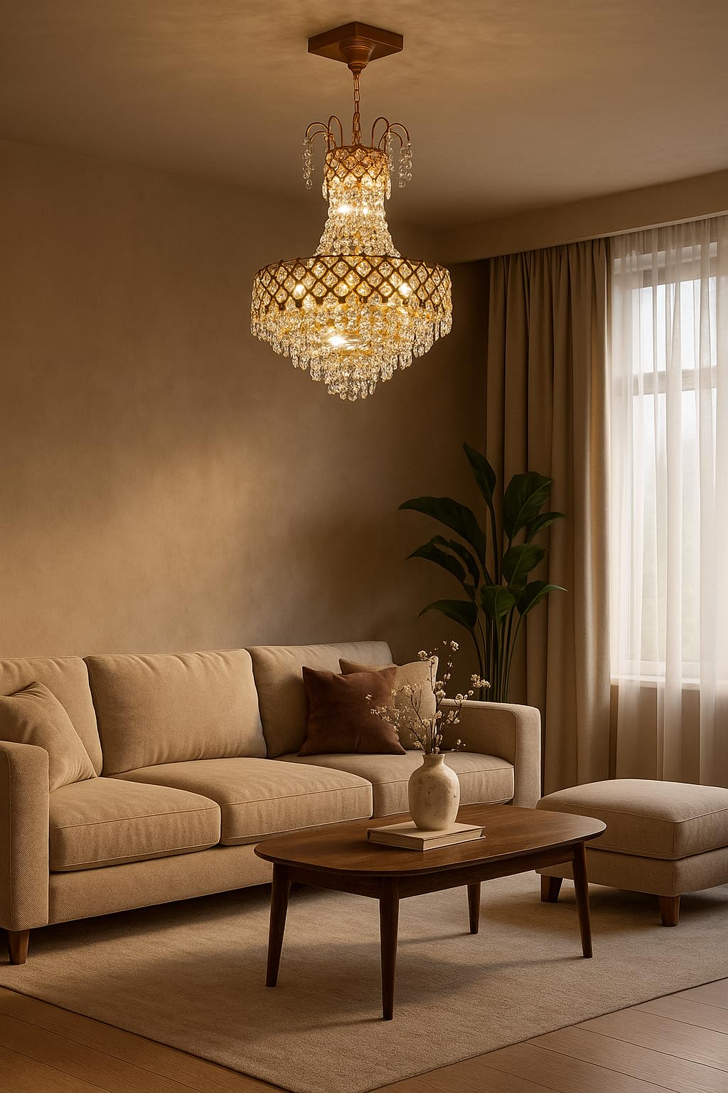 Crystal Chandelier - Golden Elegance FREE SHIPPING -3