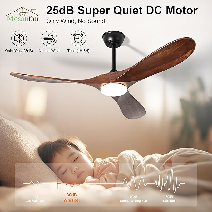 Ventilador de Techo 72 Pulgadas con Luz y Control Remoto miniatura 2