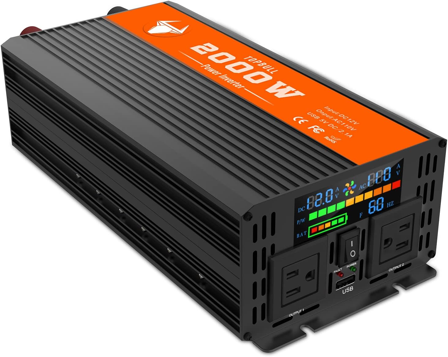 Power Inverter 3000 Watt, Car/Outdoor 12V DC to 110V/120V AC Converter