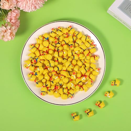 Miniatura 3 de 100 piezas de mini patos de resina, patos en miniatura, pequeños patos amarillos y bufandas, accesorios de pato, mini figuras de pato de resina para