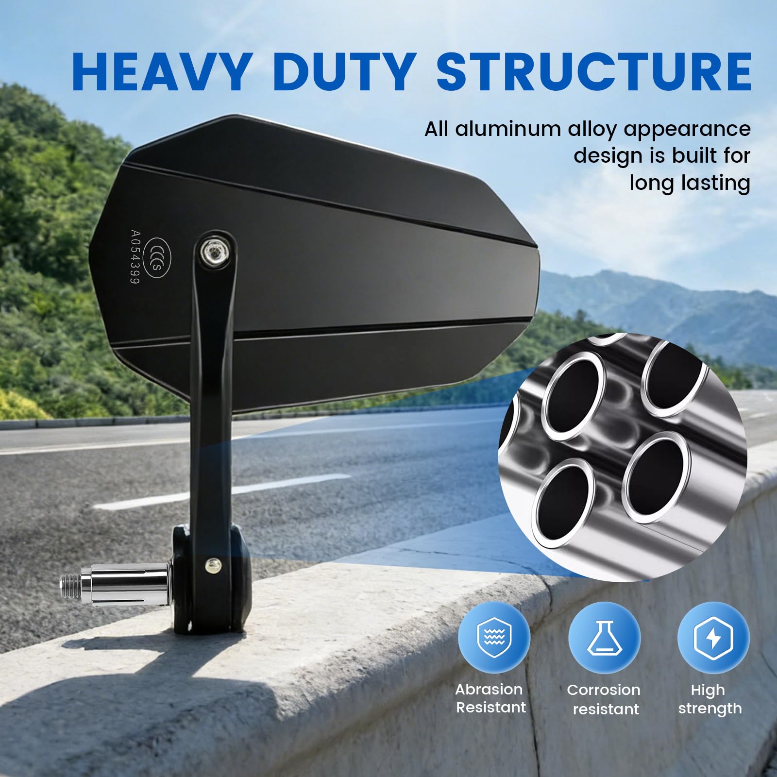 Rétroviseurs Moto Embout de Guidon 7/8" 22mm, 2 Rétroviseurs de Moto Homologués, Rétroviseur Latéraux Moto Universels pour Motos, Cyclomoteurs, Scooters Z650 Z750 Z900 CB125 CB650 MT07 MT09 MT10
