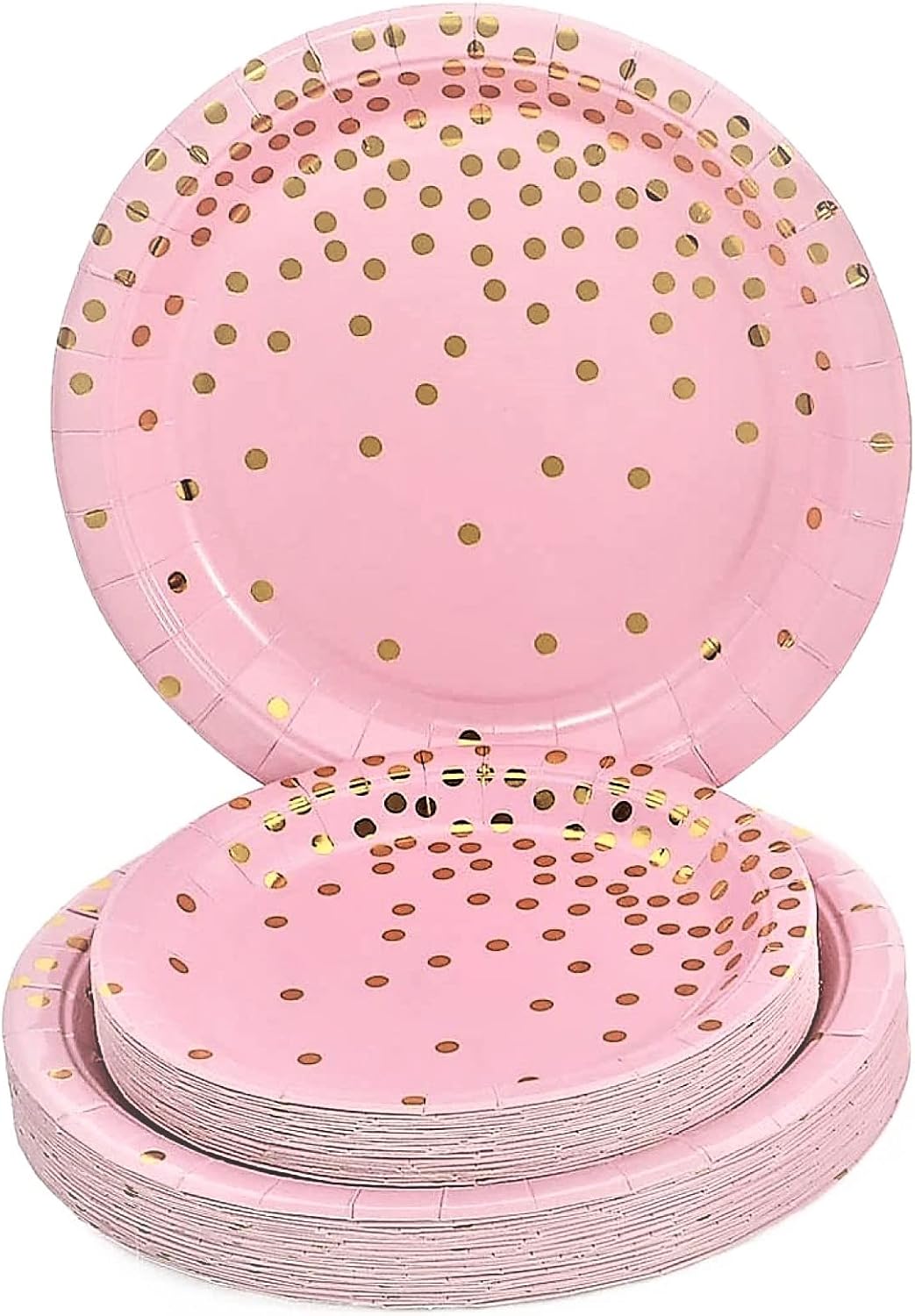 Disposable Paper Plates for All Occasions,Pink Gold Paper
