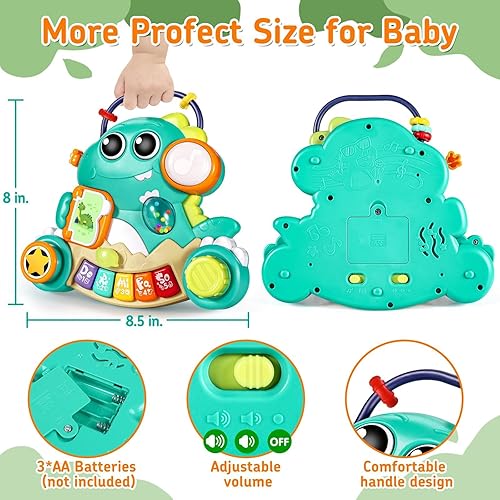 Miniatura 6 de Juguetes para bebés de 6 a 12 meses, piano para bebés de 9 a 12 meses, juguetes musicales de dinosaurio para bebés de 6, 9, 12, 18 meses, juguetes