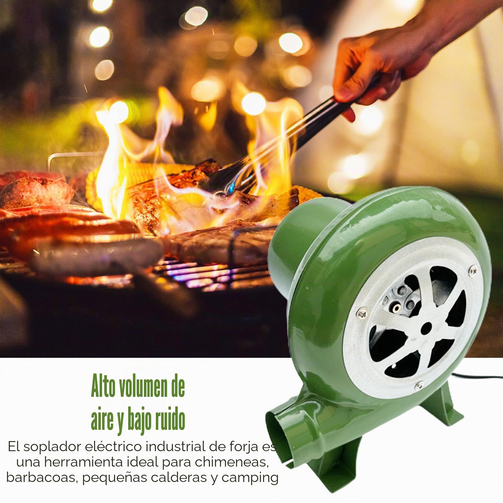 Soplador de forja eléctrica - Bomba de aire centrífuga de ventilador portátil de 12 V,Soplador eléctrico de doble uso AC y DC, pequeño soplador de forja de herrero para barbacoa familiar en