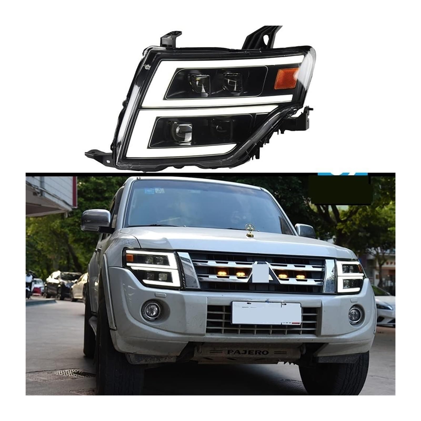Ciloc Para PAJERO V93 V97 Piezas Faro Delantero Coche Estilo Lámpara Cabeza Lente Señal Giro Dinámica Lámparas Delanteras Automotrices Luz Intermitente Retrovisor