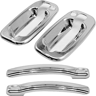 Anxingo 2 Pcs Chrome Door Handle Covers, Replacement for Chevrolet Tahoe/Silverado/Suburban 00-06, Replacement for GMC Sierra 96-06 / Yukon 00-06, with Passenger Keyhole