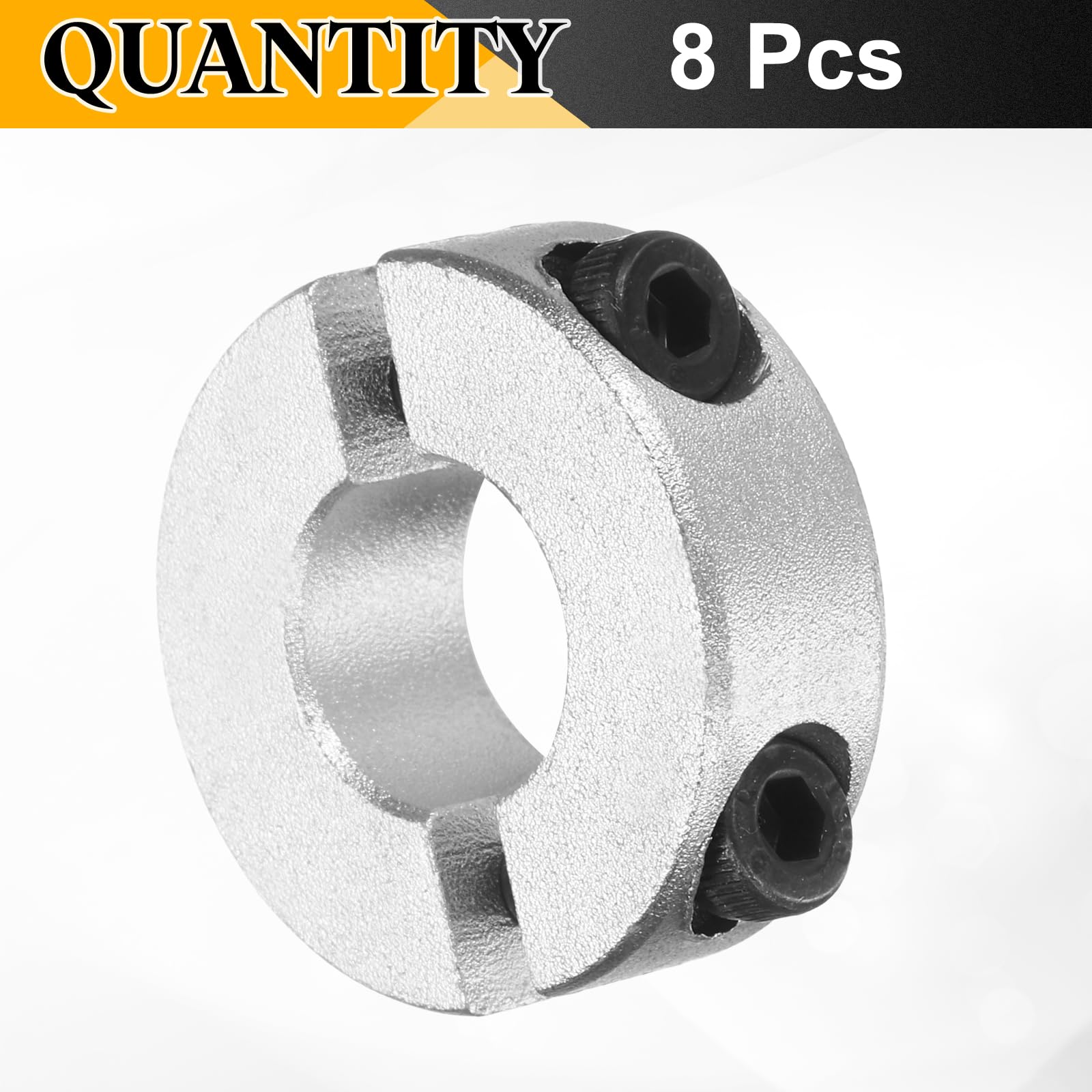 Aluminum Shaft Collars - 8 Pack, Secure Grip -3 Aluminum Shaft Collars - 8 Pack, Secure Grip -3
