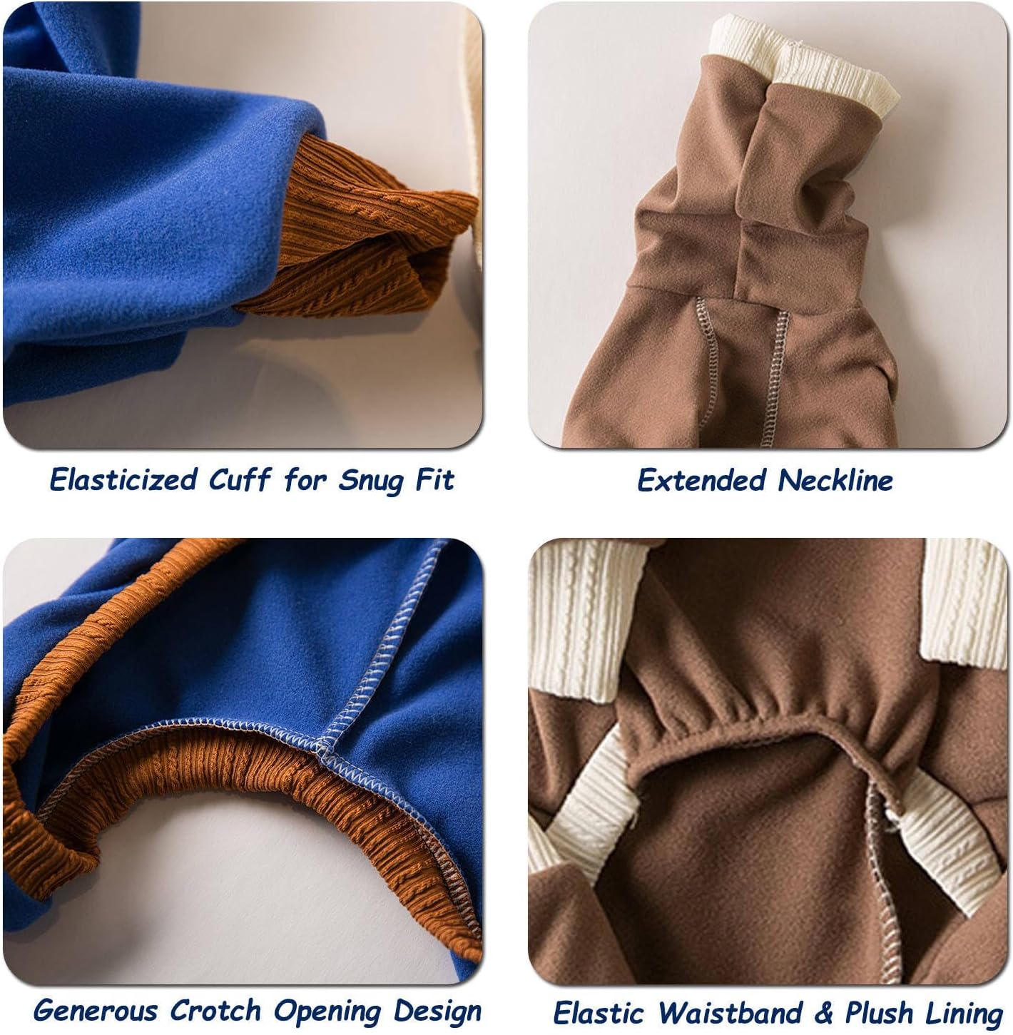 犬 フリース ワンジー 犬 リカバリー スーツ パジャマ 長袖 コート 防寒 服 小 中 大 ペット 睡眠用 (ブラウン、2XL)