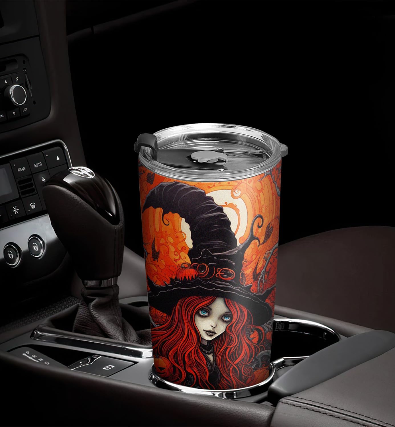 20oz Halloween Pumpkin Ghost Witch Tumbler, Witchy Gifts, Trick or Treat, Halloween Gifts, Stainless Steel Double Wall Vacuum Insulated Coffee Mug, Travel Cup with Lid