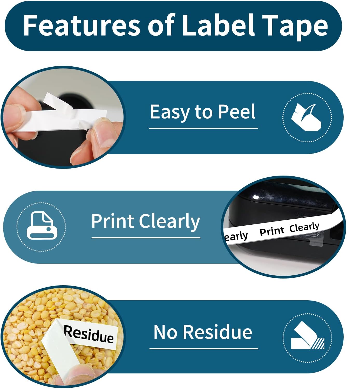 Replace for Brother Label Maker Tape TZe-231 Compatible with Brother P Touch Label Tape Tz Tape 12mm 0.47 Laminated White Easy Peel, PT-D210 D220 H110 1280 D610BT Refills 1/2" x 8m, 4-Pack