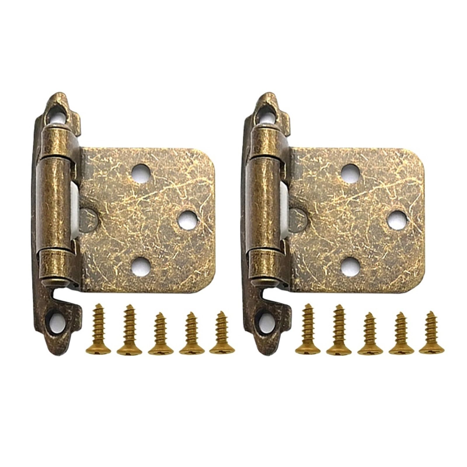 Bisagras de puerta resistentes con cierre automático, 2 piezas con tornillos para muebles, ideal para uso en interiores y exteriores