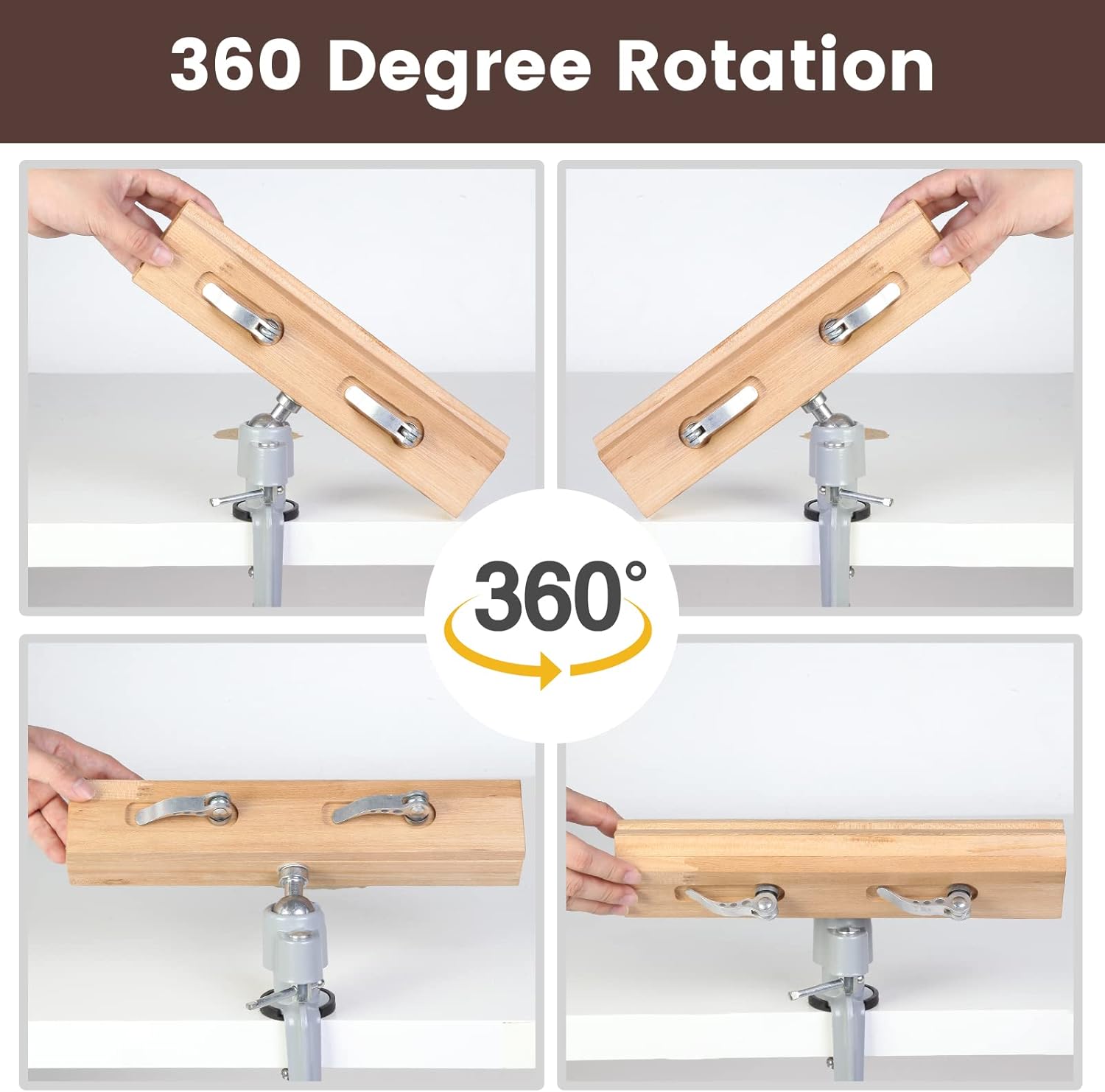 Leather Stitching Pony Clamp - Leather Working Tools Wooden Leathercraft Hand Stitching Lacing Sewing Pony for Belt DIY Clip 360 Degree Rotation