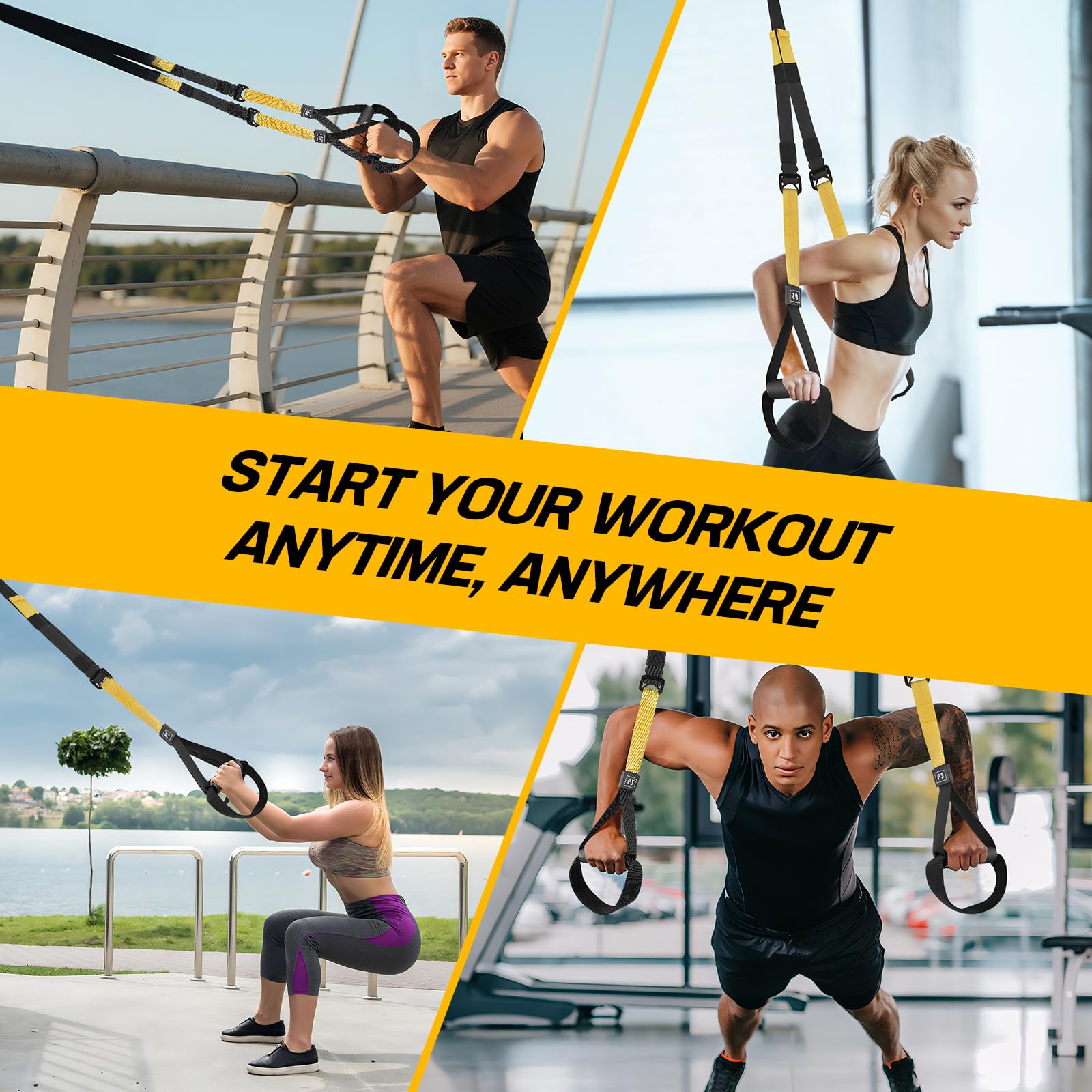 Entrenamiento de Resistencia en Casa, Correas de Fitness de Entrenador de Resistencia para Entrenamiento de Cuerpo Completo para el Entrenamiento en Interiores y Exteriores
