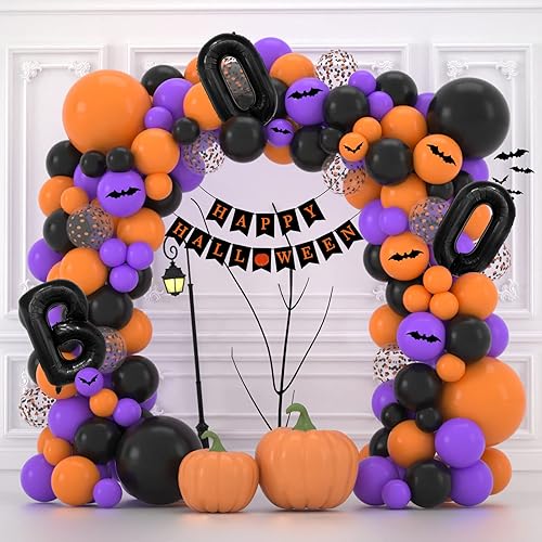 Miniatura 26 de Janinus Kit de arco de globos de otoño, guirnalda de globos de Acción de Gracias con guirnalda de hojas de arce artificiales, 125 globos naranjas
