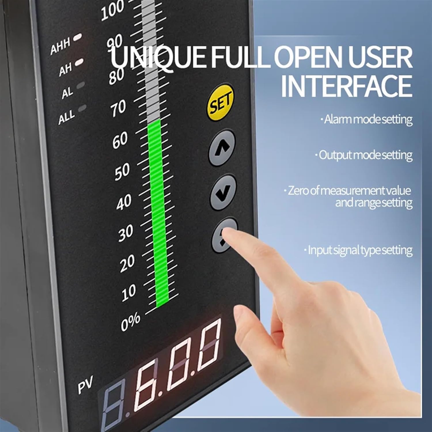 Water Level Indicator 4-20mA for Water Level Sensor Universal Input Liquid Level Controller Temperature Controller(RS485 out-AC220V)