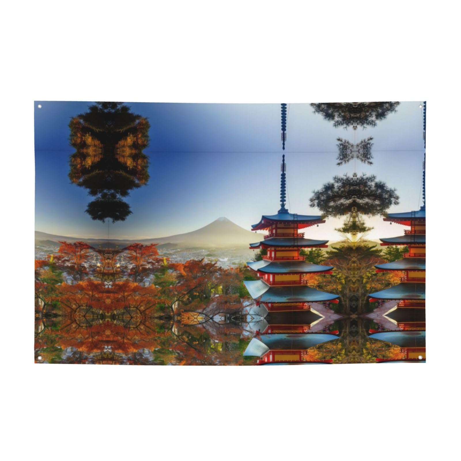 Bannières et drapeaux imprimés du Japon avec motif Mont Fuji pour toile de fond