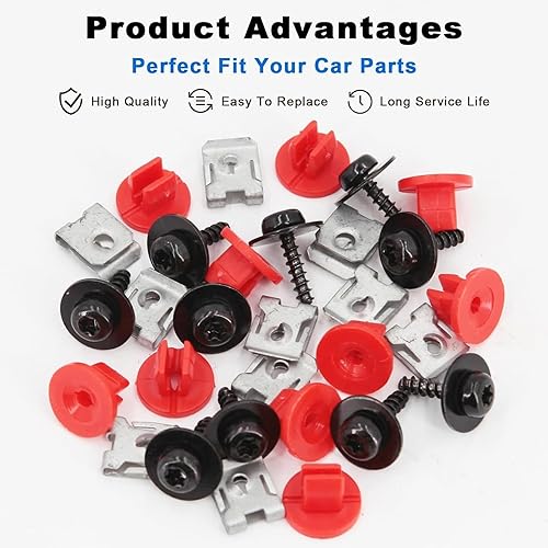 Miniatura 5 de Crynod 30 piezas de repuesto de fijación de salpicaduras para motor de automóvil, accesorios de fijación de parachoques de vehículo impermeables en