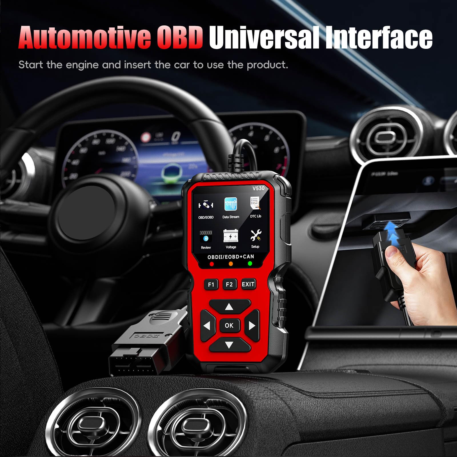 OBD2 Diagnosis para Hyundai Kona 2017 2018 2019 2020 2021 2022 2023 2024 2025 2026, Rápido Lectura Códigos Error, Portátil Diagnosis, Fiable Datos en Tiempo Real, Scanner OBD2,Red