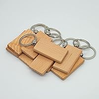 Vista 7 de TFoRibbon 50 llaveros de madera en blanco para grabado de madera (rectángulo)