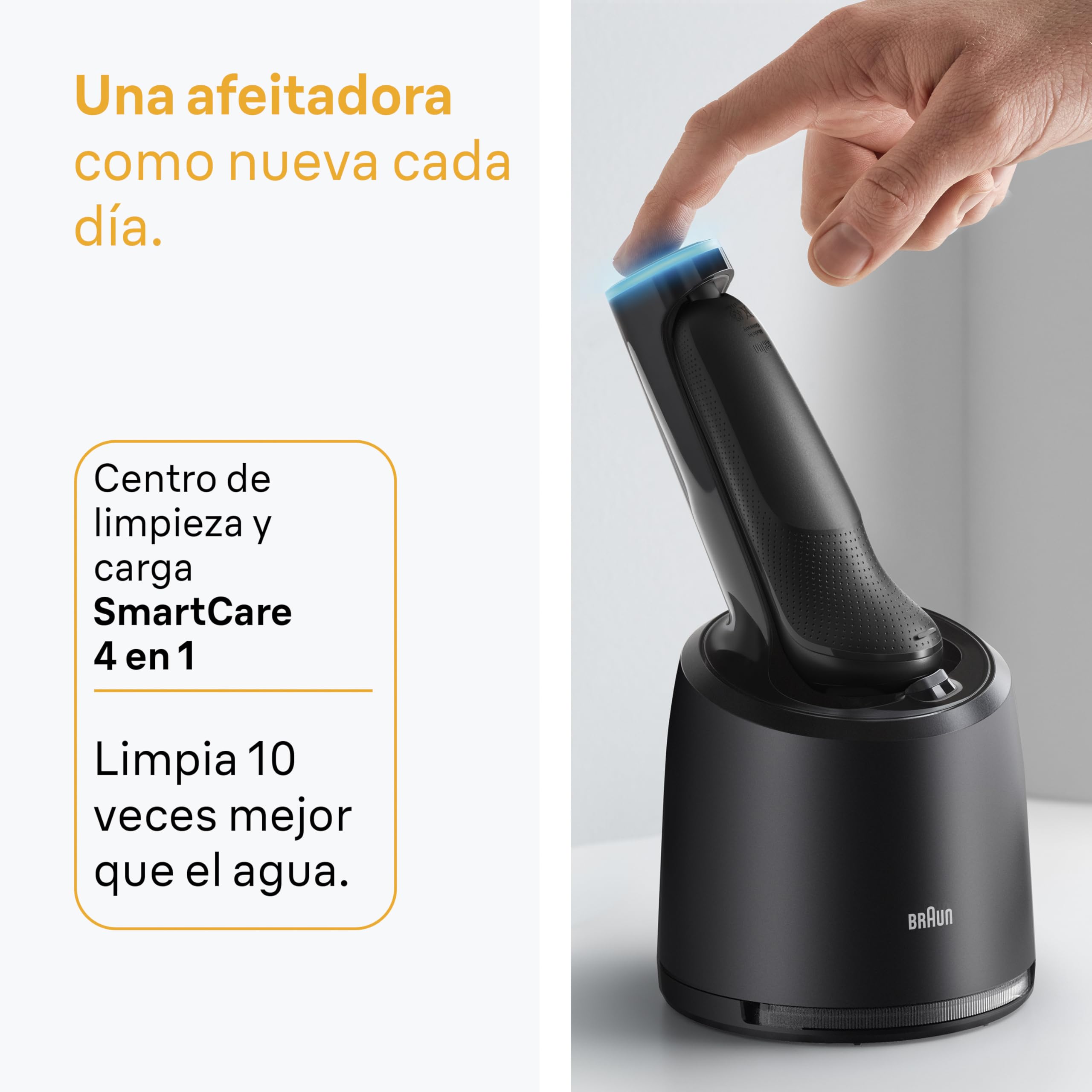 Braun Series 5 Afeitadora Eléctrica Hombre, 52-N7650CC, Negro | Máquina de Afeitar En Seco Y Mojado, 50 Min de Uso, con Centro de Limpieza Y 2 Accesorios de Rasurado