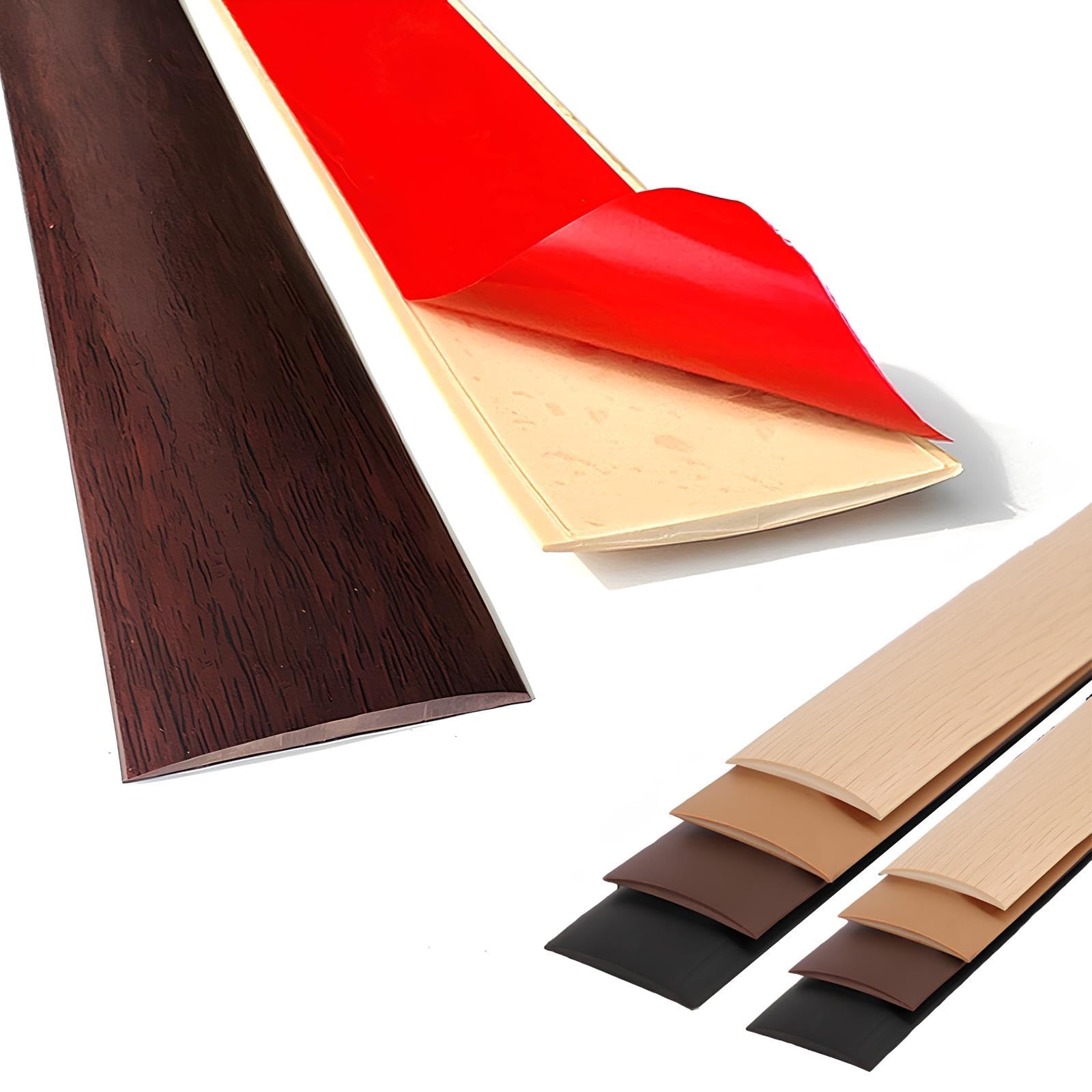 Psmpengamz Red Oak Self Adhesive Vinyl Floor Transition Strips For Doorways, Flexible Pvc Door Threshold Strips For Carpet Edging Decoration, Floor Gaps And Tiles(,5Cmx15m)