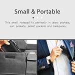 7 Pcs Small Pocket Notepad Holder Set with Metal Pen and Pocket Notebook Refills (Black)