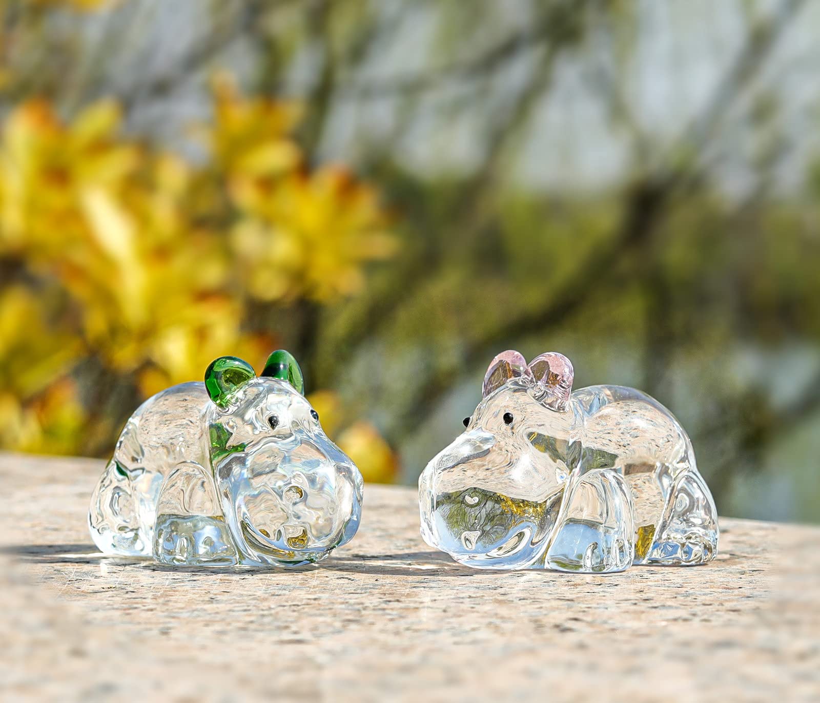 Amazon.co.jp: 2枚入 カバ 水晶 置物 飾 ガラス ホーム ガラス細工