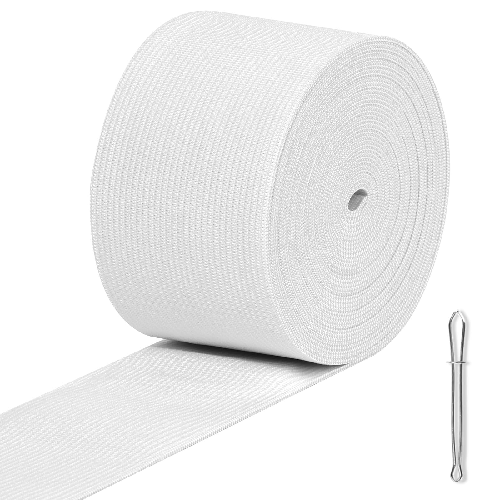 AUYAO Elastic Bands for Sewing Flat Elastic Wide Bands Stretchable Waistband Tape Elastic Cord Elastic Sewing Bands Sewing Elastic Ribbon Flat Elastic Roll for Wigs Waistband Pants DIY(5cm Wide)