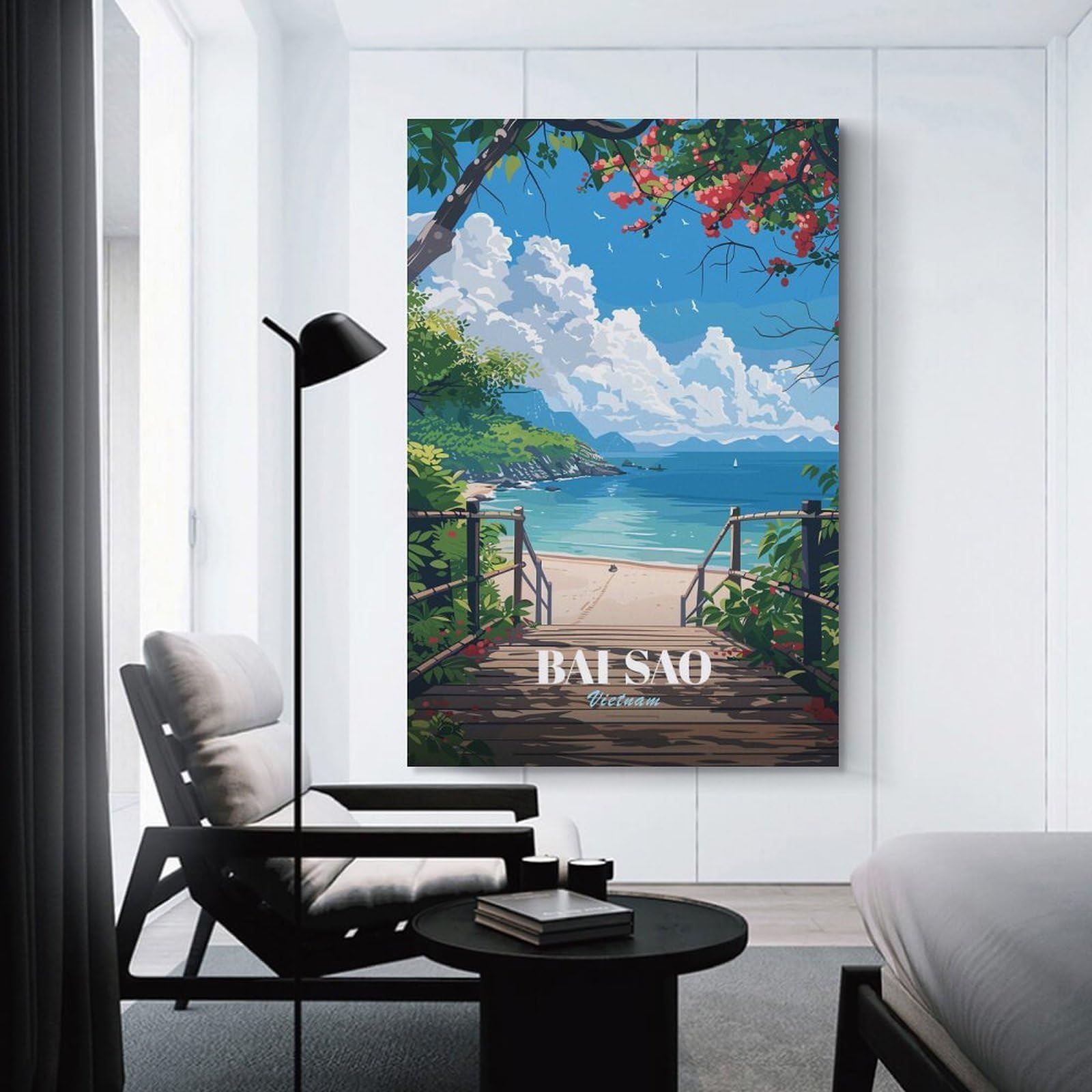 Junmoney Unframe-Style-21 Bai Sao Beach, Vietnam Canvas Wall Picture, 08X12inch(20X30cm), For Study, Office Or Focused Interiors, Home Office Artwork With Decorative Appeal