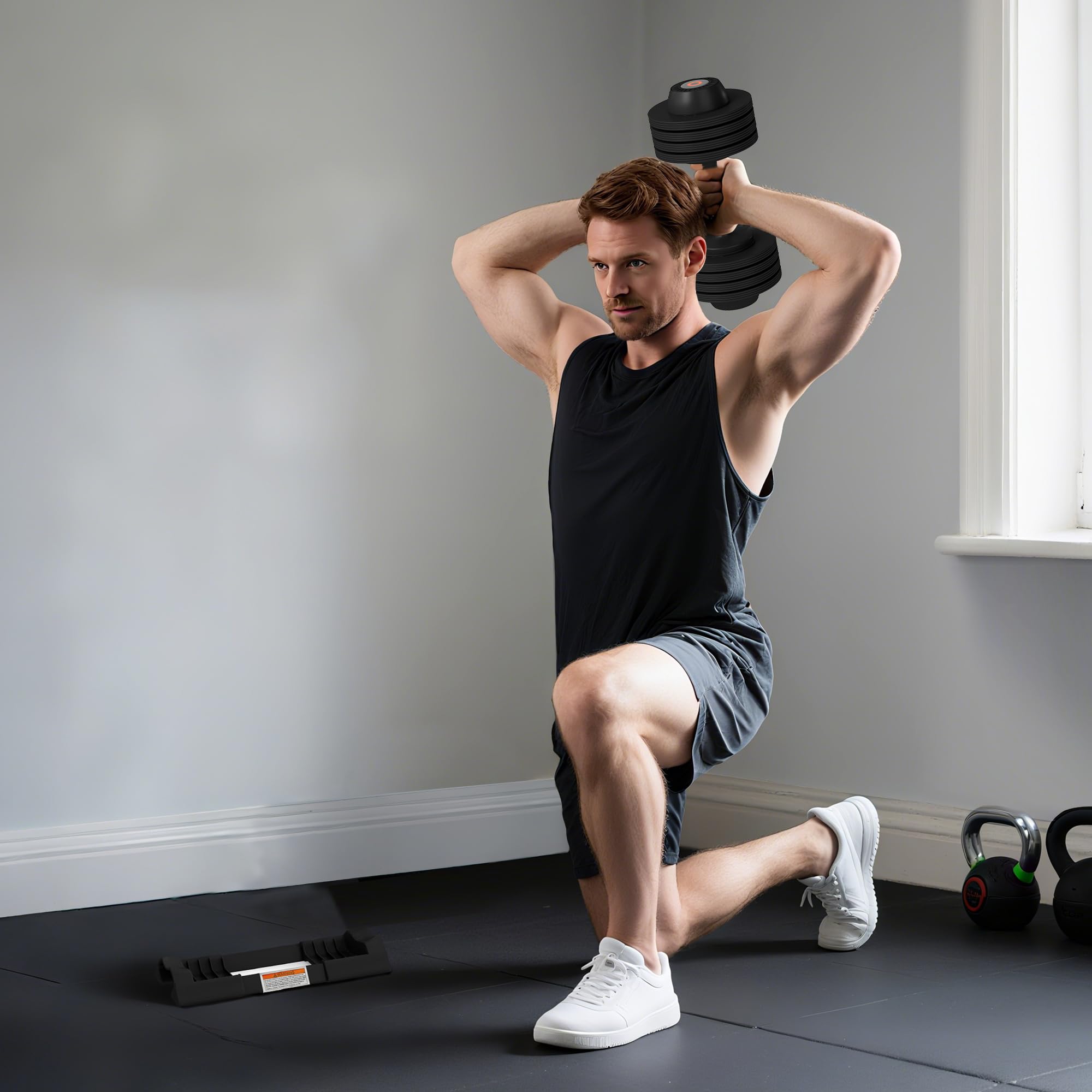 SPORTNOW 3,5-24 kg Verstellbare Hantel mit Ablagefach Rutschfest Griff | Kurzhanteln aus Kunststoff, Dummbell, Zuhause, Fitnessstudio, Krafttraining
