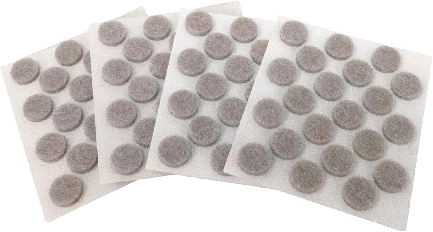 SoftTouch 3/8" Round Mini Self-Stick Furniture Slider Felt Pads for Hard Surfaces, Noise-Reducing Adhesive Furniture Moving Pads for Beds, Sofas, Dressers, 84-Count, Beige image 2
