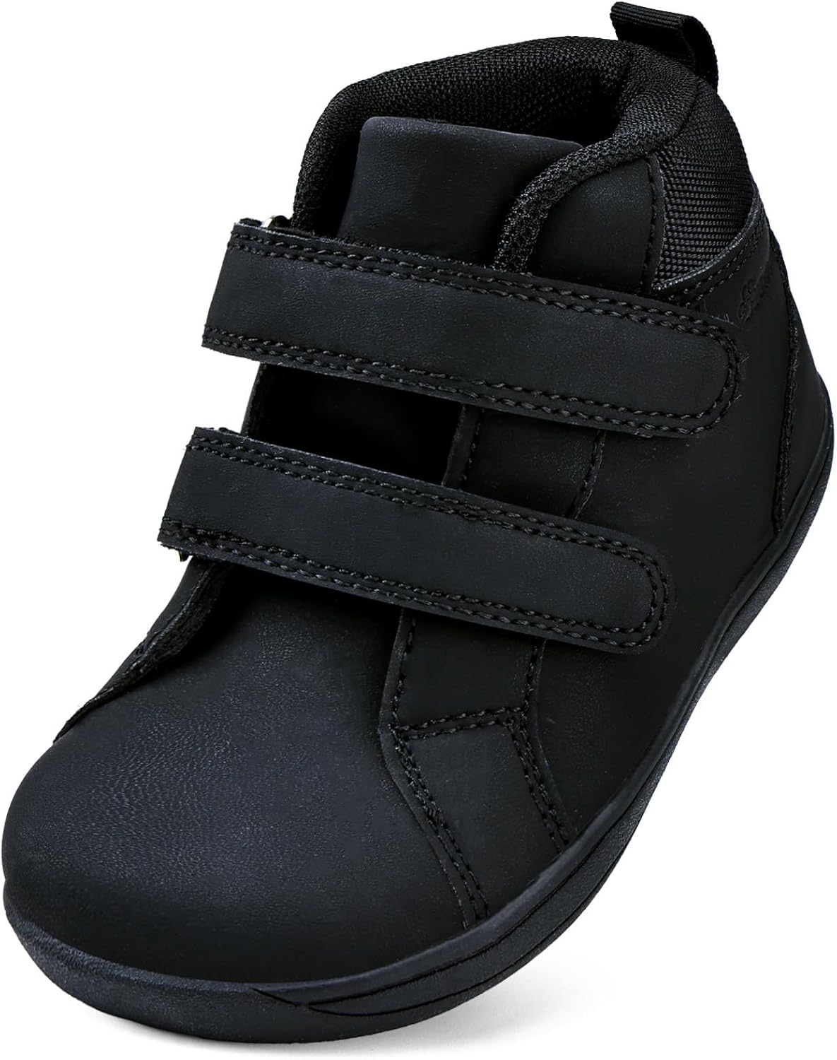 WateLves Toddler Little Kids Wide Barefoot Shoes Boys Girls Winter High Top Minimalist Sneakers Ankle Boots Leather Uniform Dress Shoes Naturally Splay